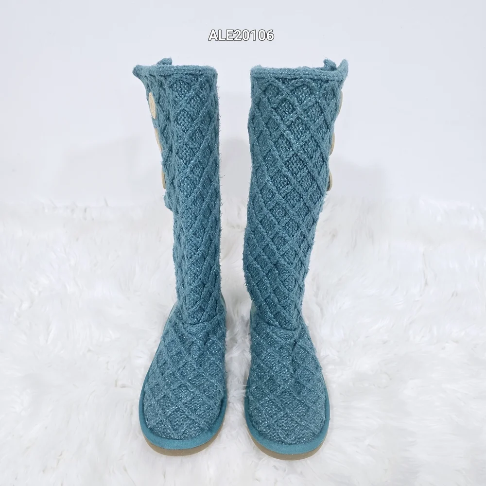 UGG style knit boots Classic Cardy model Turquoise Color Sz.6
